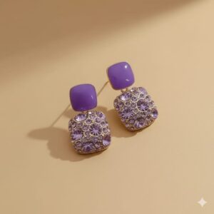 brushed gold disc drop earrings