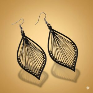 brushed gold disc drop earrings