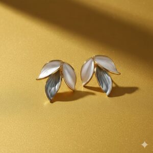 brushed gold disc drop earrings
