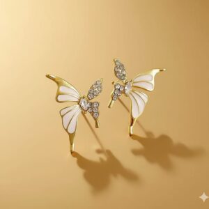 brushed gold disc drop earrings