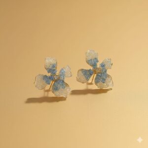 brushed gold disc drop earrings