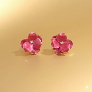 geometric color block drop earrings